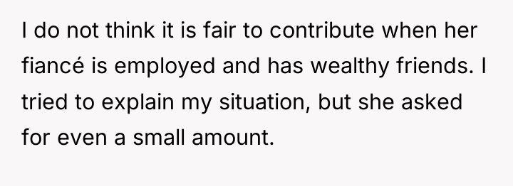 I do not think it is fair to contribute when...