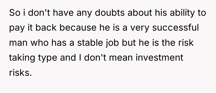 So i don't have any doubts about his ability to...