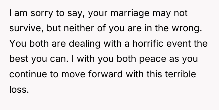 I am sorry to say, your marriage may not survive,...