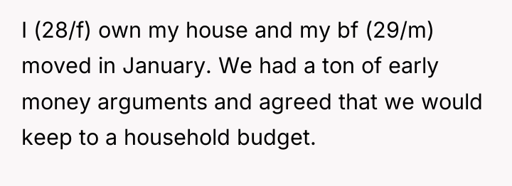I (28/f) own my house and my bf (29/m) moved...