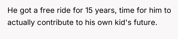 He got a free ride for 15 years, time for...