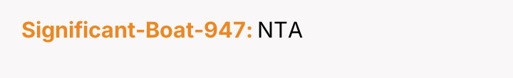 Significant-Boat-947 NTA