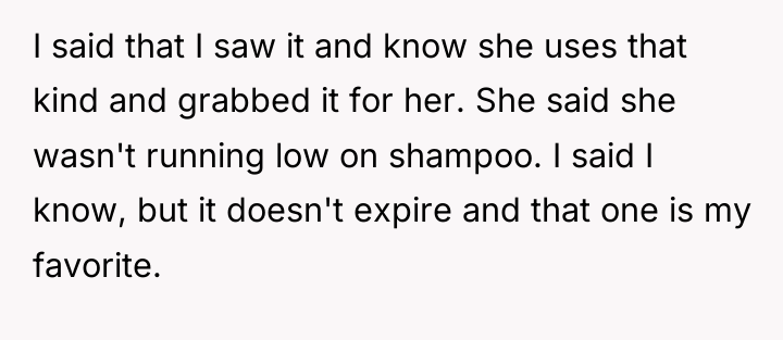 I said that I saw it and know she uses...