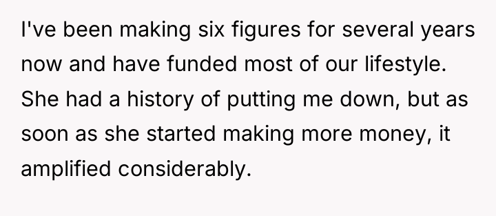 I've been making six figures for several years now and...