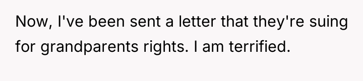 Now, I've been sent a letter that they're suing for...