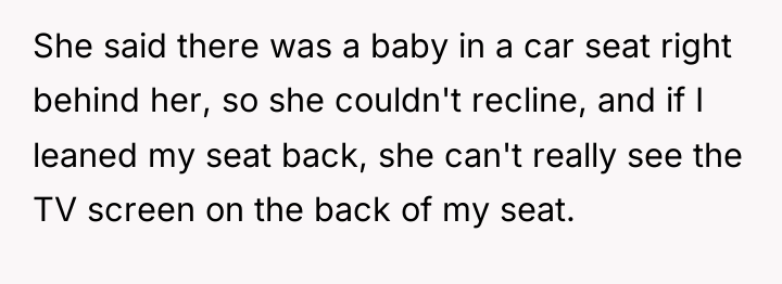 She said there was a baby in a car seat...