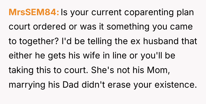 MrsSEM84 Is your current coparenting plan court ordered or was...