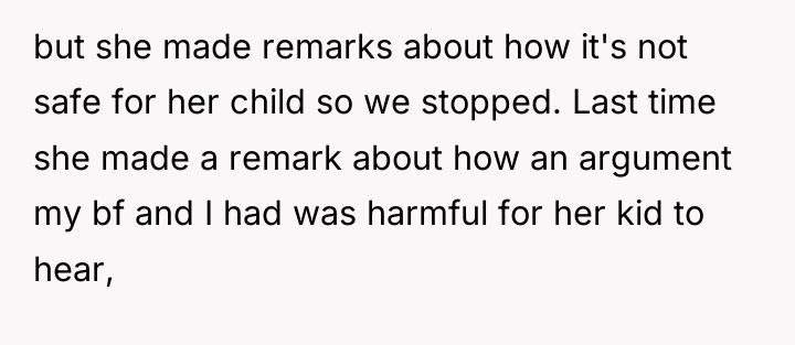 but she made remarks about how it's not safe for...