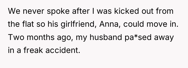 We never spoke after I was kicked out from the...