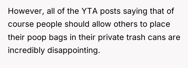 However, all of the YTA posts saying that of course...