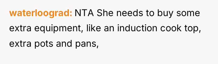 waterloograd NTA She needs to buy some extra equipment, like...