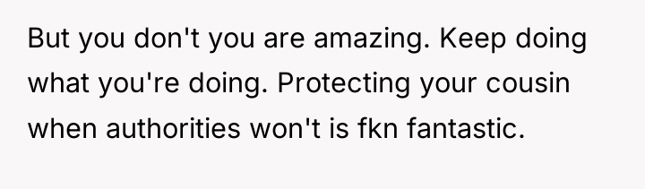 But you don't you are amazing. Keep doing what you're...