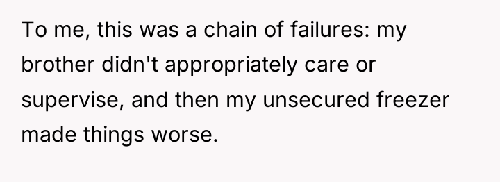 To me, this was a chain of failures: my brother...