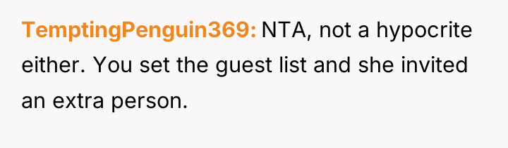 TemptingPenguin369 NTA, not a hypocrite either. You set the guest...