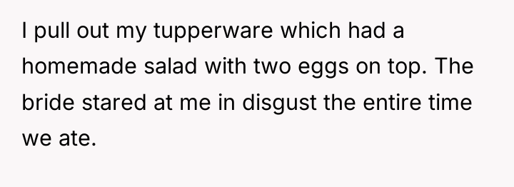 I pull out my tupperware which had a homemade salad...