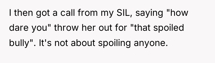 I then got a call from my SIL, saying "how...