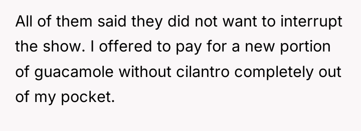 All of them said they did not want to interrupt...