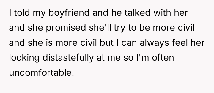 I told my boyfriend and he talked with her and...