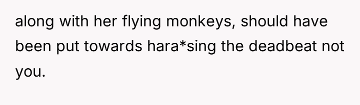 along with her flying monkeys, should have been put towards...