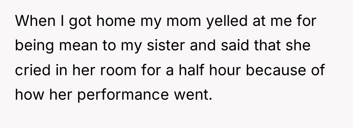 When I got home my mom yelled at me for...