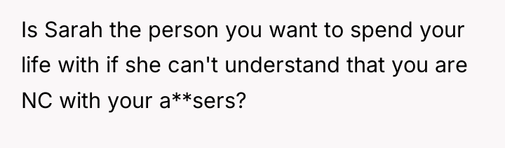 Is Sarah the person you want to spend your life...