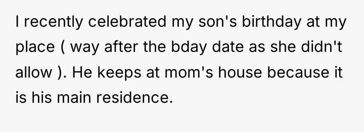 I recently celebrated my son's birthday at my place (...