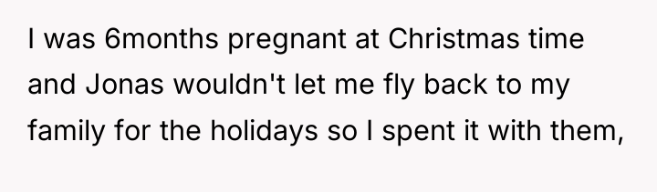 I was 6months pregnant at Christmas time and Jonas wouldn't...