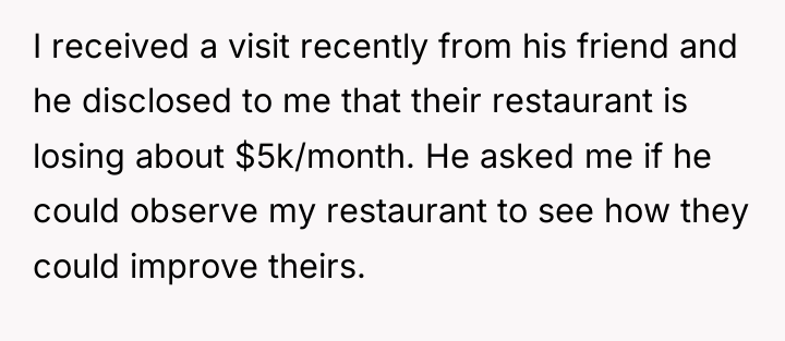 I received a visit recently from his friend and he...