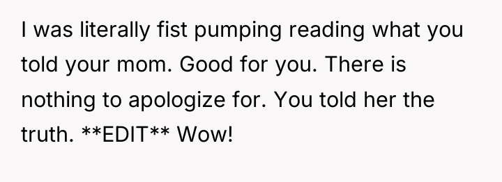 I was literally fist pumping reading what you told your...
