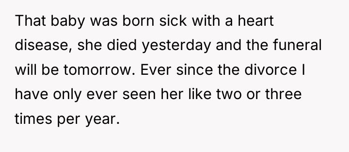 That baby was born sick with a heart disease, she...