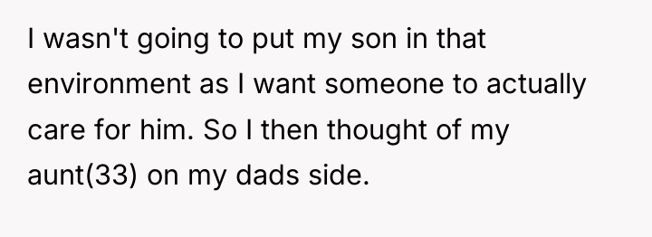 I wasn't going to put my son in that environment...