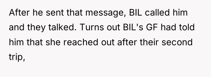 After he sent that message, BIL called him and they...