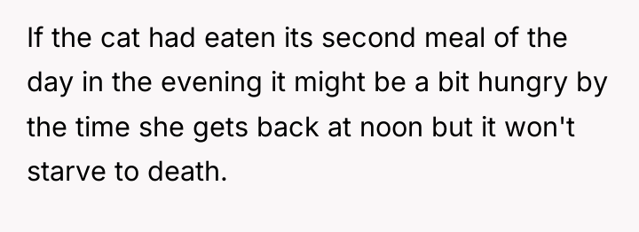 If the cat had eaten its second meal of the...