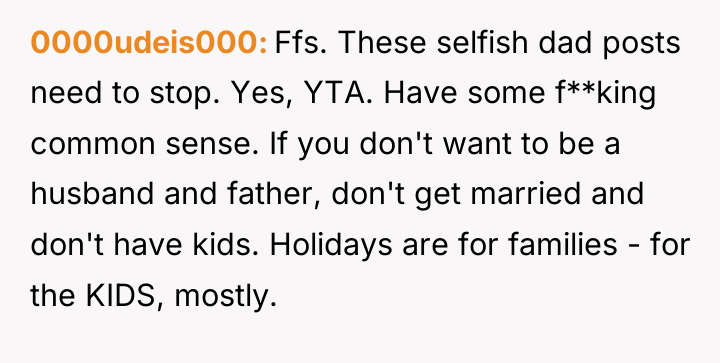0000udeis000 Ffs. These selfish dad posts need to stop. Yes,...
