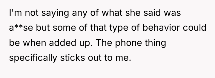 I'm not saying any of what she said was a**se...
