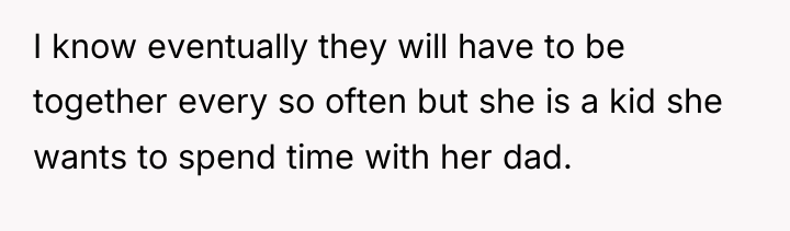 I know eventually they will have to be together every...