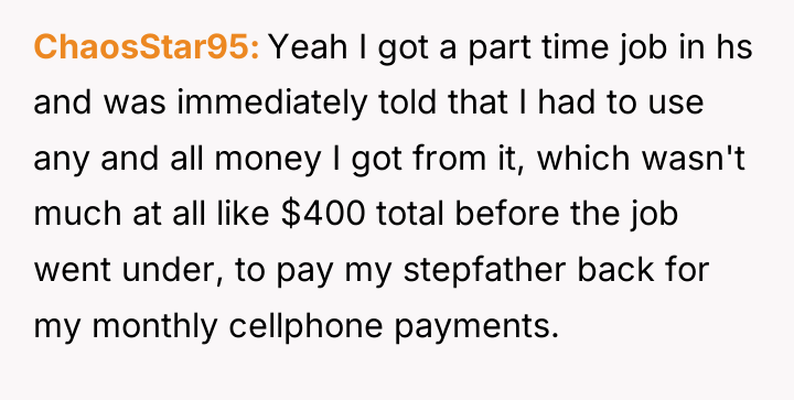 ChaosStar95 Yeah I got a part time job in hs...