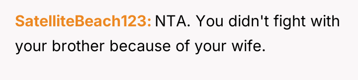 SatelliteBeach123 NTA. You didn't fight with your brother because of...