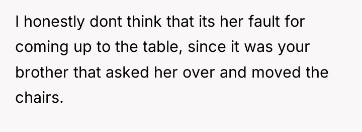 I honestly dont think that its her fault for coming...
