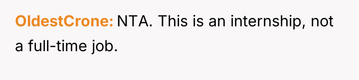 OldestCrone NTA. This is an internship, not a full-time job.
