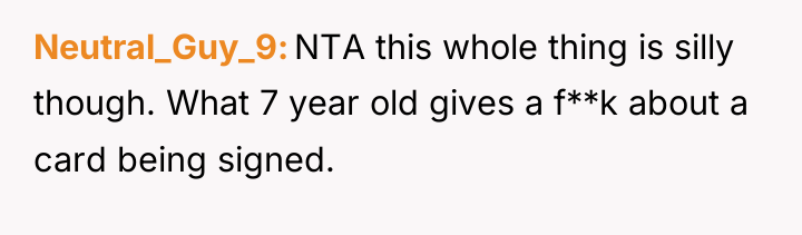 Neutral_Guy_9 NTA this whole thing is silly though. What 7...