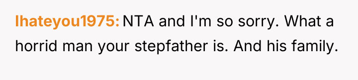 Ihateyou1975 NTA and I'm so sorry. What a horrid man...