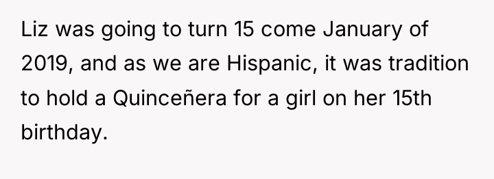 Liz was going to turn 15 come January of 2019,...