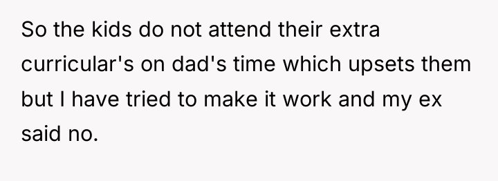 So the kids do not attend their extra curricular's on...