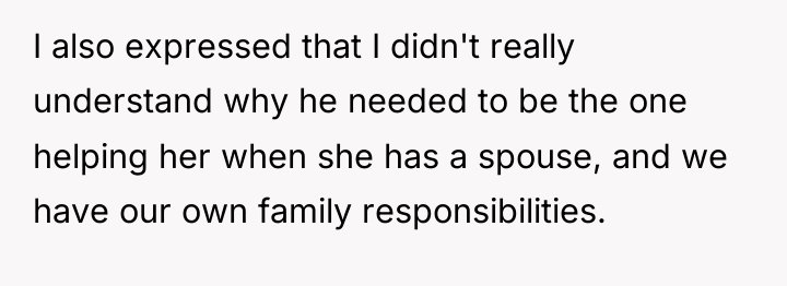 I also expressed that I didn't really understand why he...