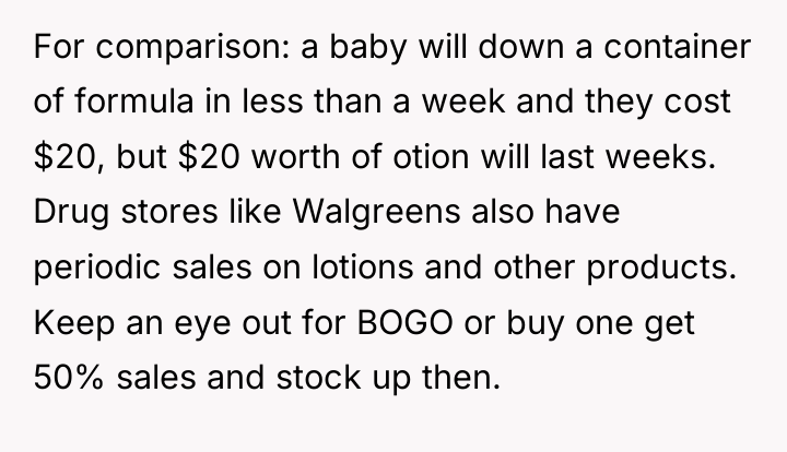 For comparison: a baby will down a container of formula...