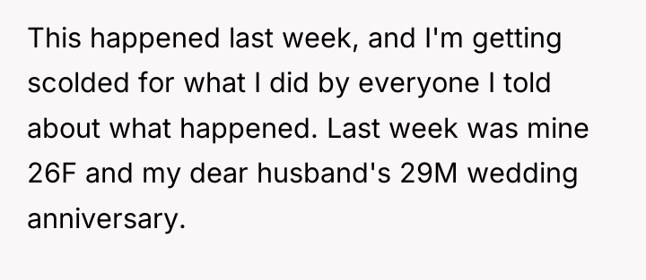 This happened last week, and I'm getting scolded for what...