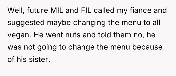 Well, future MIL and FIL called my fiance and suggested...