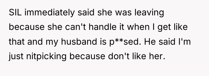 SIL immediately said she was leaving because she can't handle...