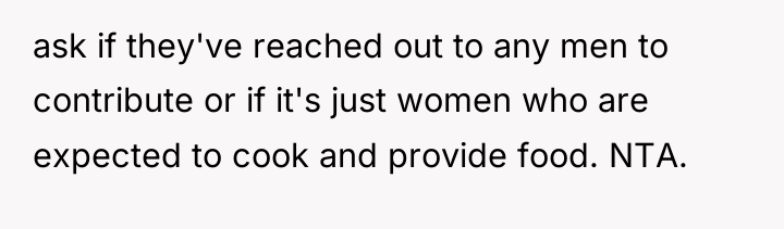 ask if they've reached out to any men to contribute...